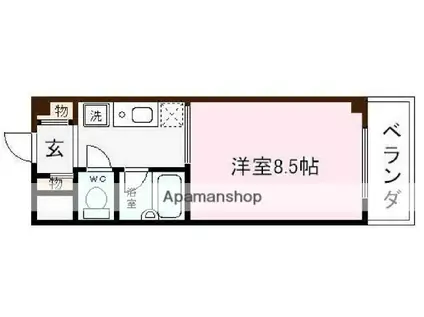 アドラブール ミノオ(1K/2階)の間取り写真