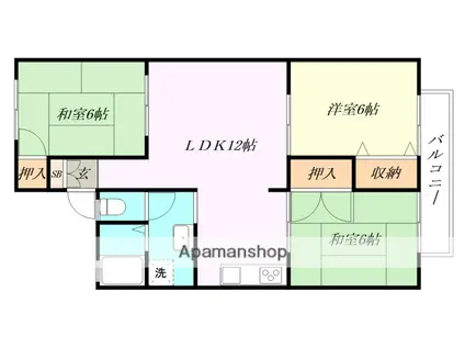 クレールシャトレー(3LDK/1階)の間取り写真