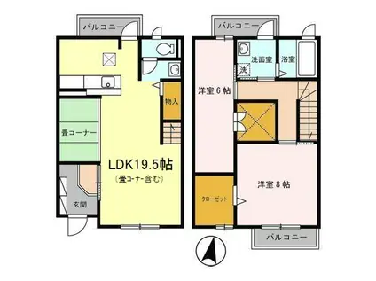 サンシャインパルク A棟(2LDK)の間取り写真