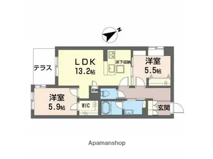 GRANDE-TOA 北花田(2LDK/3階)の間取り写真