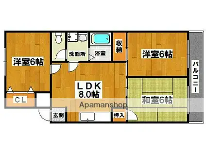 テランガ大浜(3LDK/2階)の間取り写真