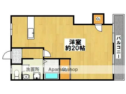 ロイヤル石津(ワンルーム/2階)の間取り写真