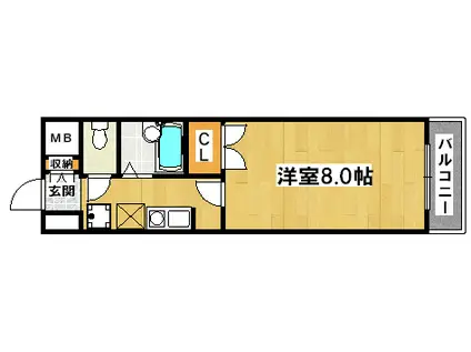 ヒストリカル堺(1K/5階)の間取り写真