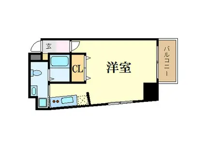 プライムス堺駅前フェニックス通(1K/2階)の間取り写真