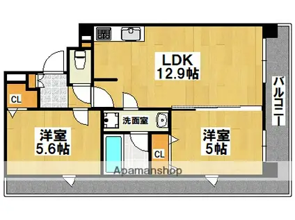 プレステージ11番館(2LDK/8階)の間取り写真