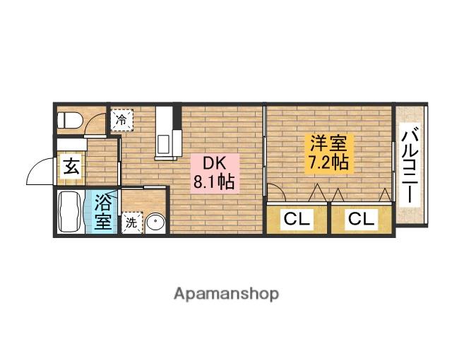 ベルデメゾン(1LDK/2階)の間取り写真