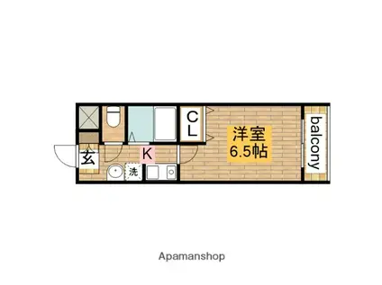 山本グリーンヴィレッジⅠ(1K/2階)の間取り写真