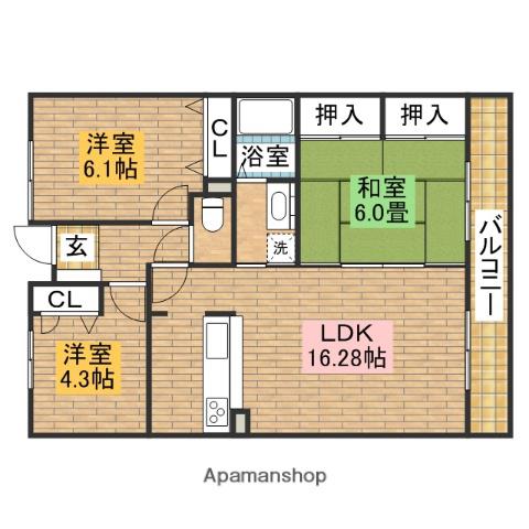 BELLE MODE 三国ヶ丘(3LDK/8階)の間取り写真
