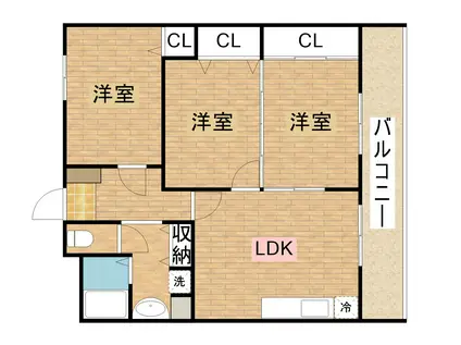 サンポートハイム堺(3LDK/2階)の間取り写真