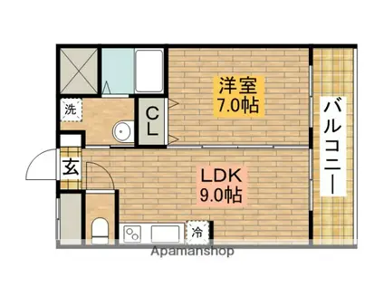 シティーコート南瓦町(1LDK/5階)の間取り写真