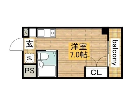 ヌーベルコート三国ヶ丘(ワンルーム/3階)の間取り写真