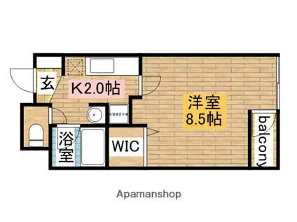 エクセル万代(1K/4階)の間取り写真
