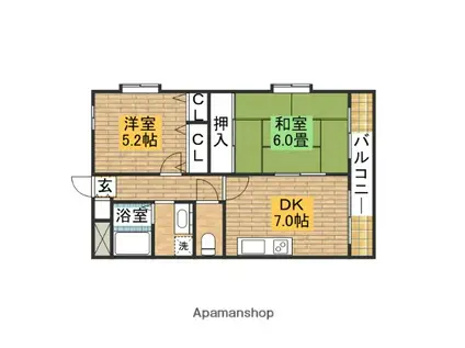 コッツウォルド(2DK/4階)の間取り写真