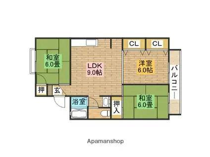 サンセーヌⅠ(3LDK/1階)の間取り写真