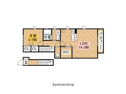 シャーメゾン賑町2(1LDK/2階)の間取り写真