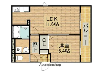 セレンディピティ(1LDK/3階)の間取り写真