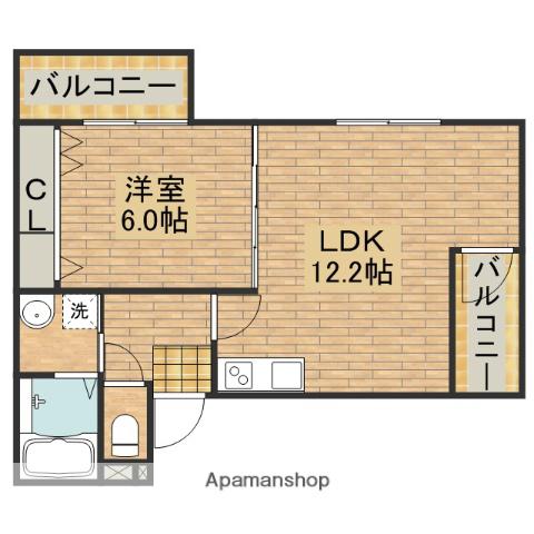 CALM HILLS Ⅱ番館(1LDK/3階)の間取り写真