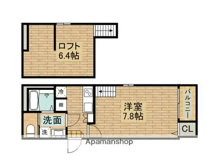 プランドールLEI(1K/1階)の間取り写真