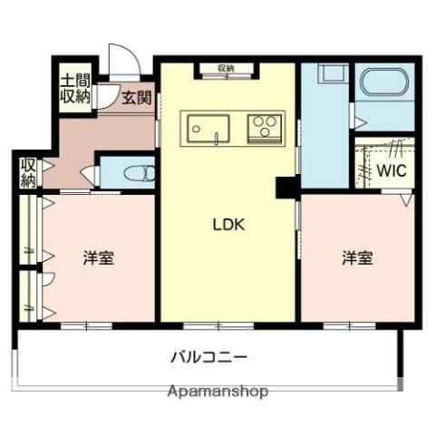 ALBERGO三国ヶ丘(2LDK/2階)の間取り写真