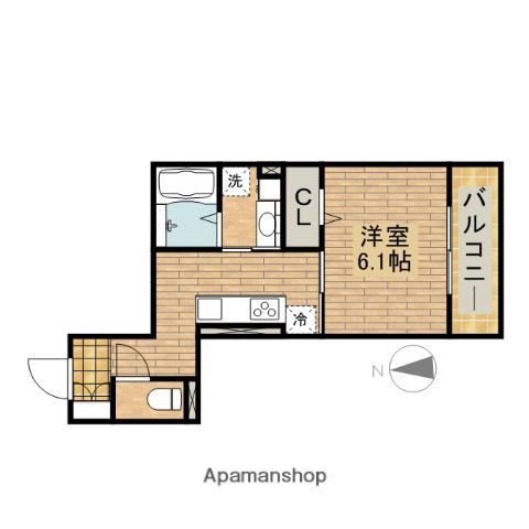 VILLA北花田D-ROOM(1K/2階)の間取り写真