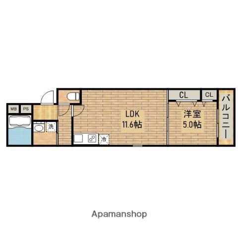 フジパレス堺大浜7番館(1LDK/1階)の間取り写真