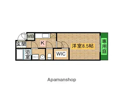 フジパレス黒土(1K/1階)の間取り写真