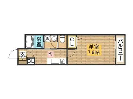 シャーメゾン大浜(1K/1階)の間取り写真