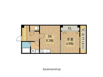 シルバーコート一条通(1DK/4階)の間取り写真