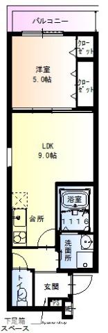 フジパレス堺市駅東(1LDK/2階)の間取り写真