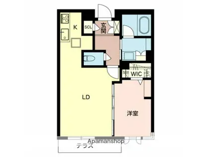 ヘルト シュタイン堺東(1LDK/1階)の間取り写真