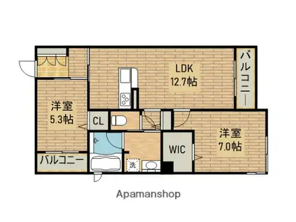 シャーメゾン聖和(2LDK/3階)の間取り写真