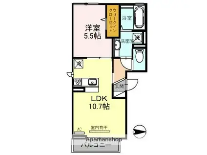 SYU HOUSE(1LDK/2階)の間取り写真