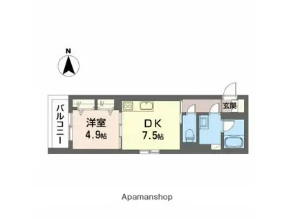 GRANDCHARIOT 新金岡(1DK/2階)の間取り写真