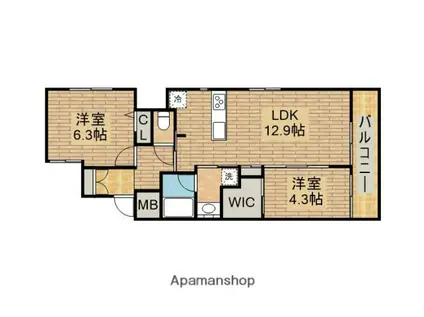 MON MAISON 5(2LDK/2階)の間取り写真