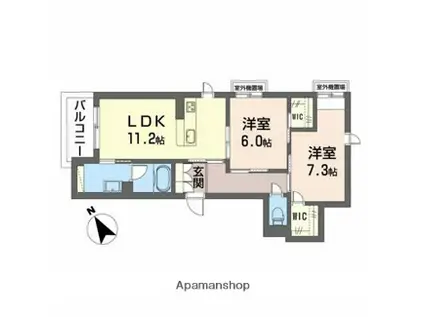 シャーメゾン クラシエスト(2LDK/3階)の間取り写真