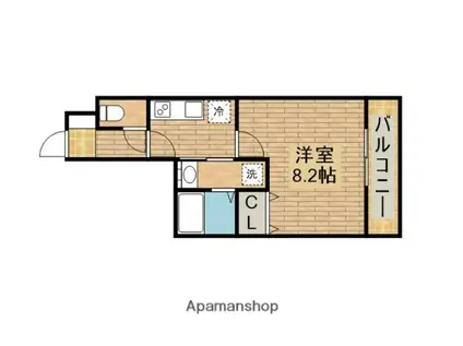 リレックス緑ヶ丘中町(1K/3階)の間取り写真