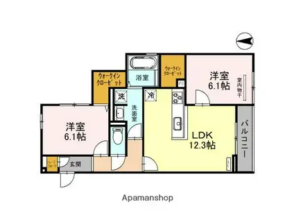 D-ROOM堺区向陵西町(2LDK/2階)の間取り写真