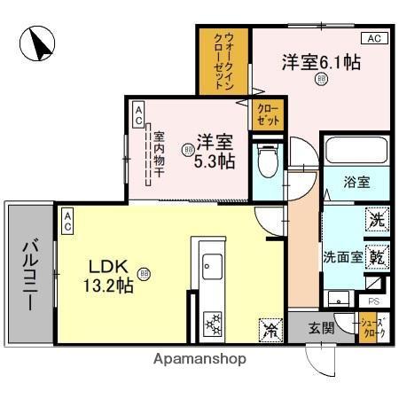 CLASIST KUROTSUCHI(2LDK/3階)の間取り写真