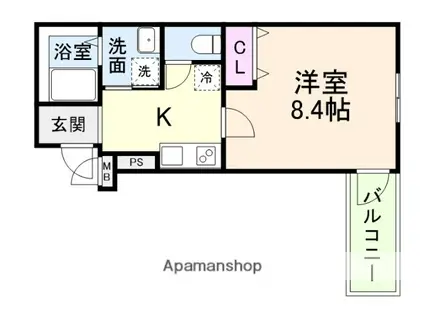 フジパレス三国ヶ丘Ⅲ番館(1K/1階)の間取り写真