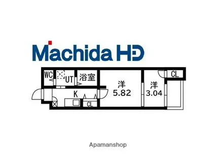 シーエムアンイースト(2K/4階)の間取り写真