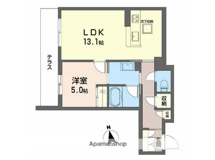 シャーメゾン東雲(1LDK/1階)の間取り写真