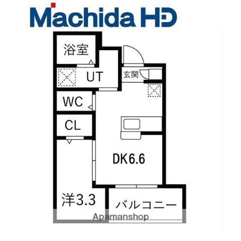 大浜北町シーエム・シス(1DK/4階)の間取り写真