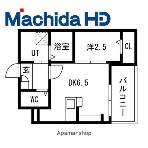 西湊町エヌエム・セント(1DK/4階)の間取り写真