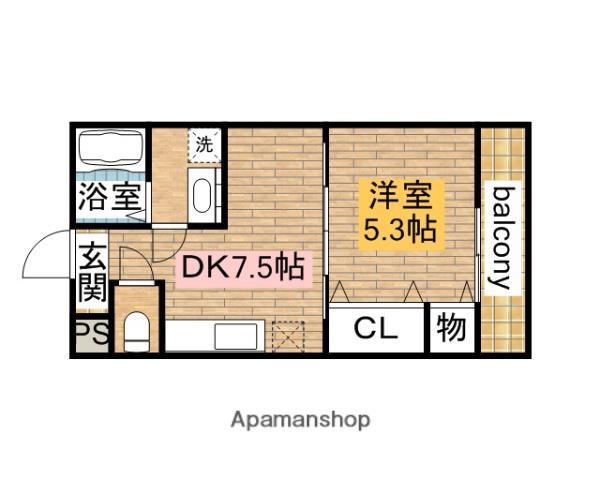 フジパレス東湊(1DK/2階)の間取り写真