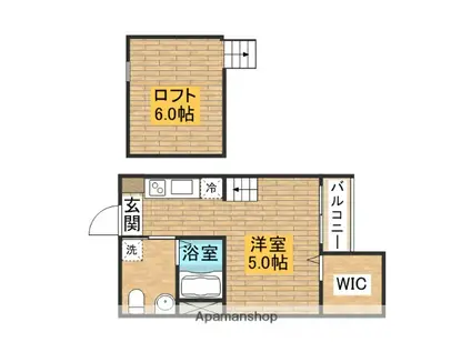 LA LUCE(1K/1階)の間取り写真