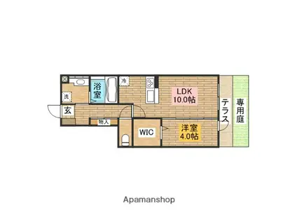 コンフォール浅香(1LDK/1階)の間取り写真