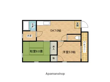 マンション緑(1LDK/4階)の間取り写真