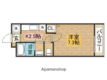 YEBISU(1K/2階)の間取り写真