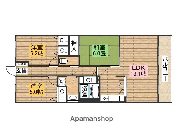ソルプラーサ堺(3LDK/15階)の間取り写真
