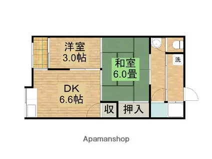 ブリエ神野(2DK/1階)の間取り写真